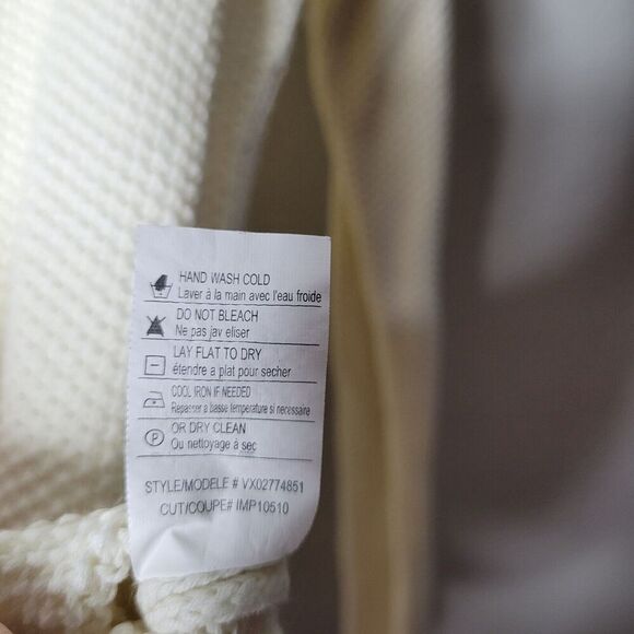 Vince womens Ivory Waffle Knit Pullover Cashmere Blend Sweater Minimal XS - Picture 5 of 8